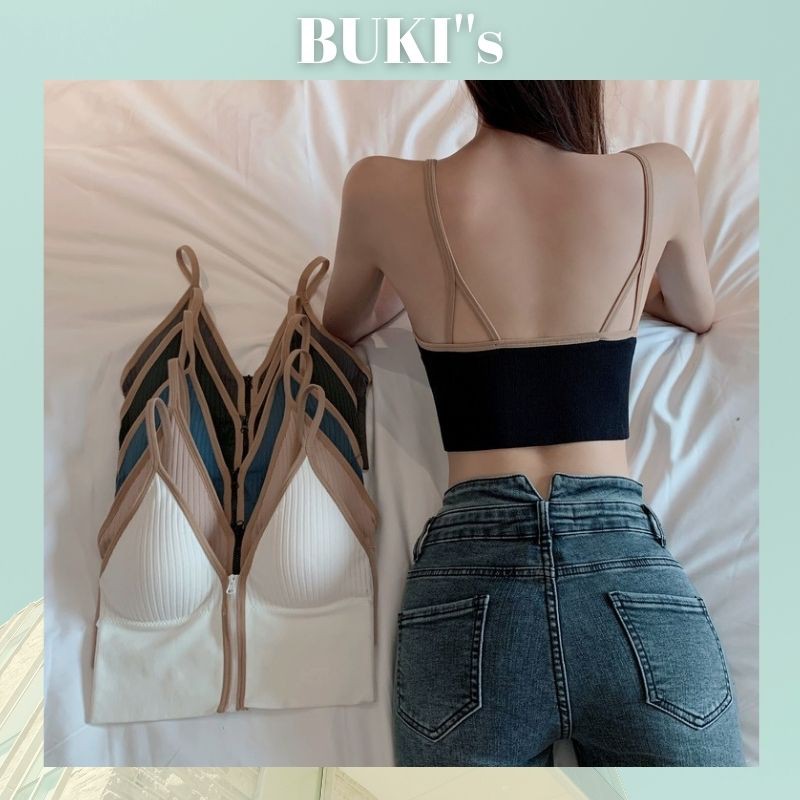 Áo Bra Đẹp ❤️FREESHIP❤️ Áo Bra Khóa Kéo Nâng Ngực - Bra 2 Dây Cổ V Trước Cá Tính Mềm Mại Siêu Sexy