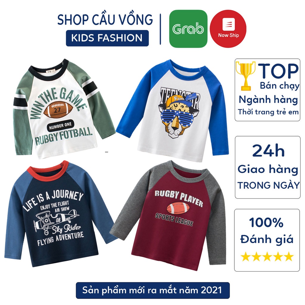 Áo Thun Dài Tay Cho Bé 27Kids Hình Vui Nhộn Áo Thu Đông Bé Trai Chất Cotton 006