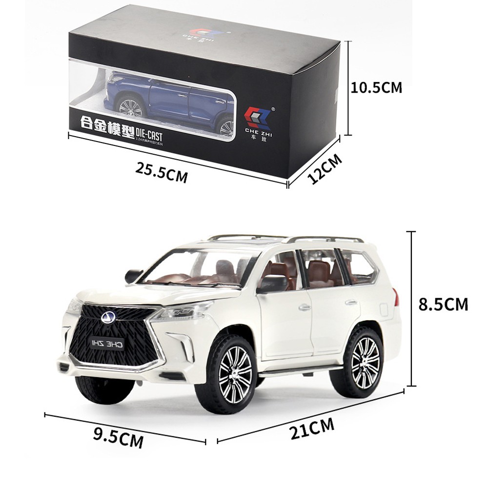Xe Mô Hình Lexus LX570 CheZhi Tỉ Lệ 1:24 Chất Liệu Hợp Kim, Có Đèn Và Âm Thanh