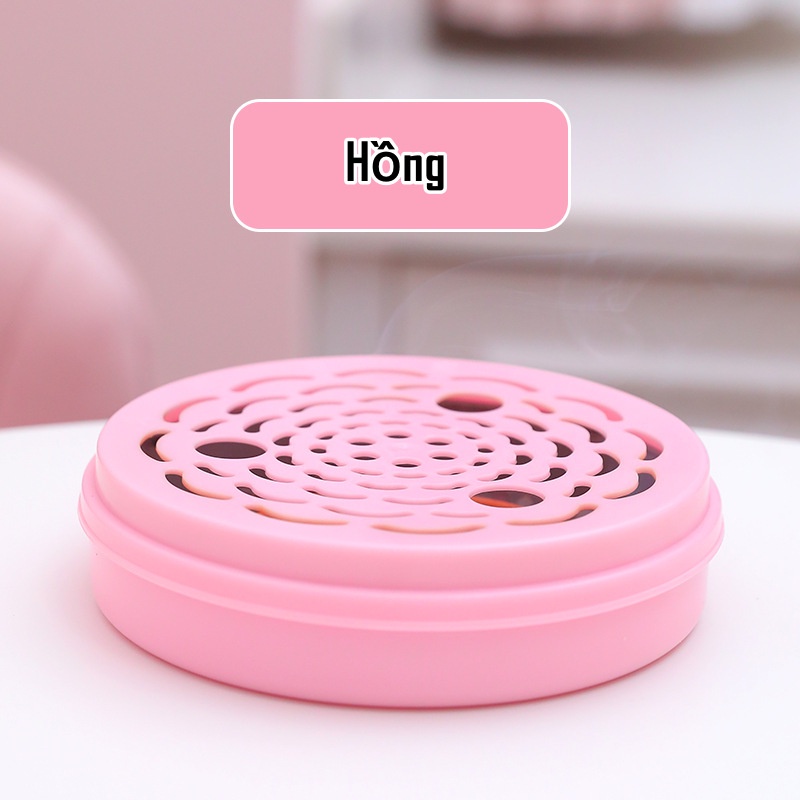 Hộp Dựng Nhang Muỗi Nhựa Họa Tiết Cánh Hoa Màu Sắc