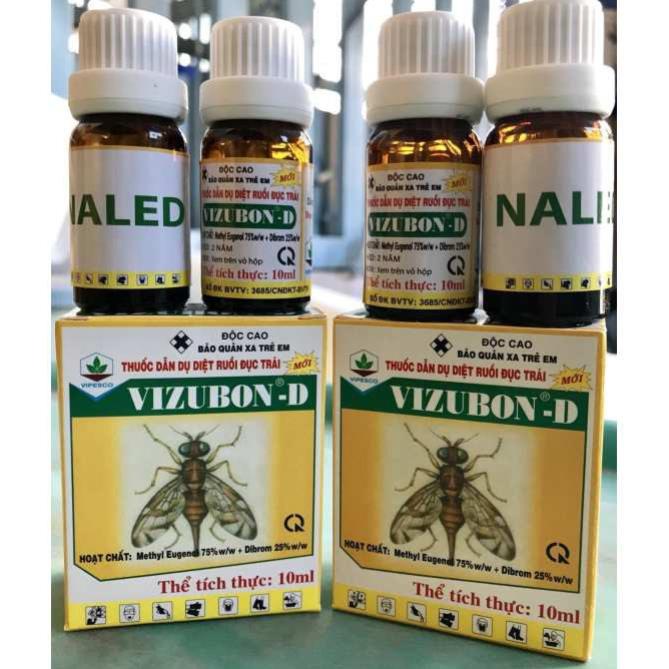 Bộ sản phẩm Thuốc Dẫn Dụ & Diệt Ruồi Vàng Đục Trái VIZUBON - D | 10ml/lọ