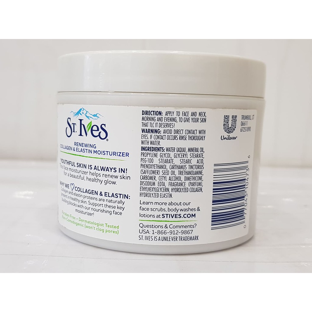 Kem Dưỡng Ẩm St.Ives Renewing Collagen & Elastin Moisturizer 283g USA