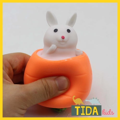 Thỏ Trốn Cà Rốt ⚡ HOT TREND ⚡ Squishy Mochi Pop up Squirrel, Đồ Chơi Xả Stress Dễ Thương Xua Tan Căng Thẳng TiDa Kids