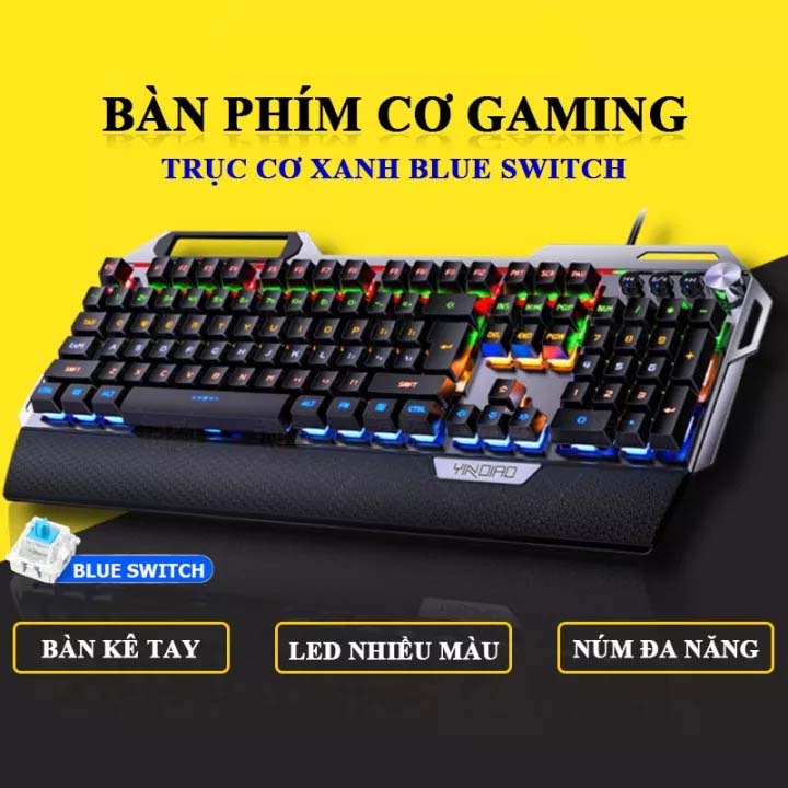 Bàn Phím Cơ Gaming K100 Chơi Fifa Roblox Giá Rẻ Có Dây Cắm Nhỏ Usb Full Led Nháy Đèn Rgb Kê Tay Cho Laptop Pc Cao Cấp