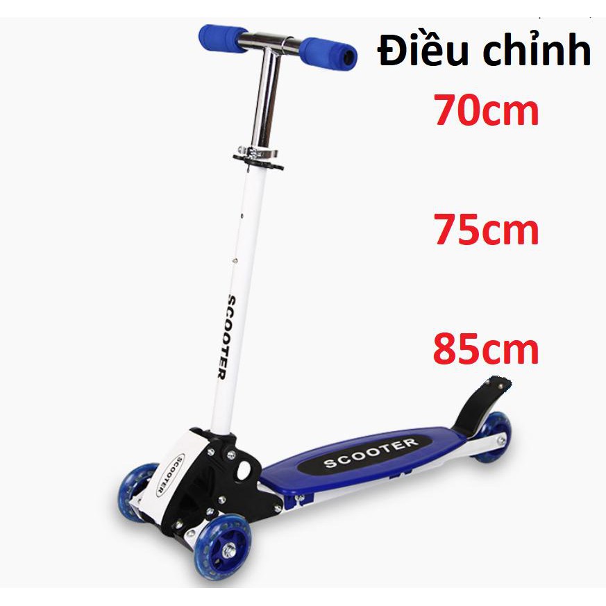 Xe Trượt Scooter Trẻ Em 3 Bánh Phát Sáng Tự Cân Bằng,Điều Chỉnh Hướng Mẫu Mới + Tặng Kèm Bộ Bảo Hộ