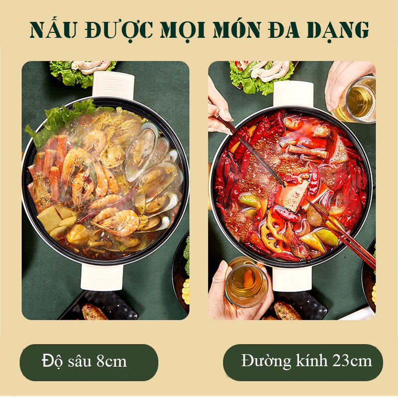 Nồi lẩu điện đa năng siêu tốc tiện lợi chống dính dung tích 3 lít Bảo hành 6 tháng vt124