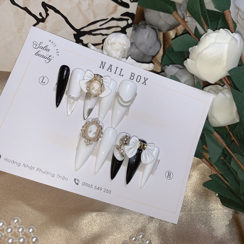 NAIL BOX sang chảnh Đen trắng
