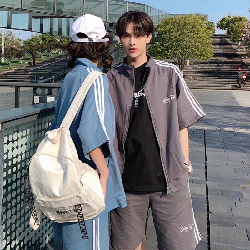 Top + quần các cặp đôi xuân hè phiên bản hàn quốc thể thao giải trí và sức sống mới áo lớp lót siêu hot