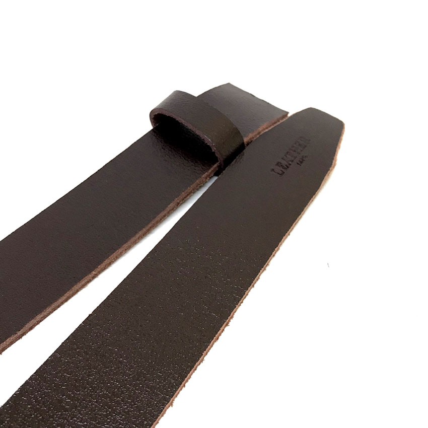 Thắt lưng nam da bò không đầu cho khóa lăn 3.5cm nâu bopnitda