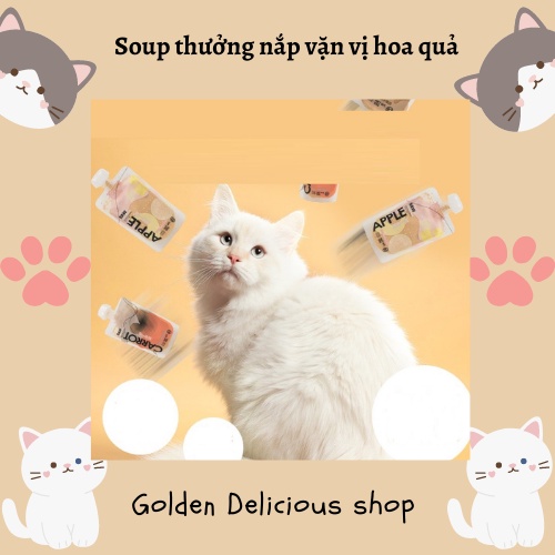 Soup Dinh Dưỡng Rau Củ Quả Bổ Sung Chất Xơ Cho Mèo - Thiết Kế Nắp Vặn - Cho Hệ Tiêu Hóa Khỏe Mạnh - Đẹp Lông Đẹp Da