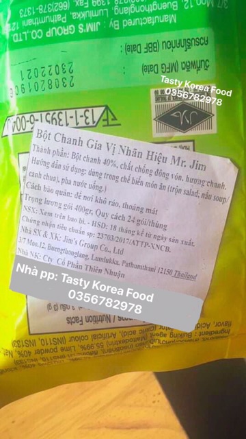 Bột chanh Mr.Jim 400gr/gói