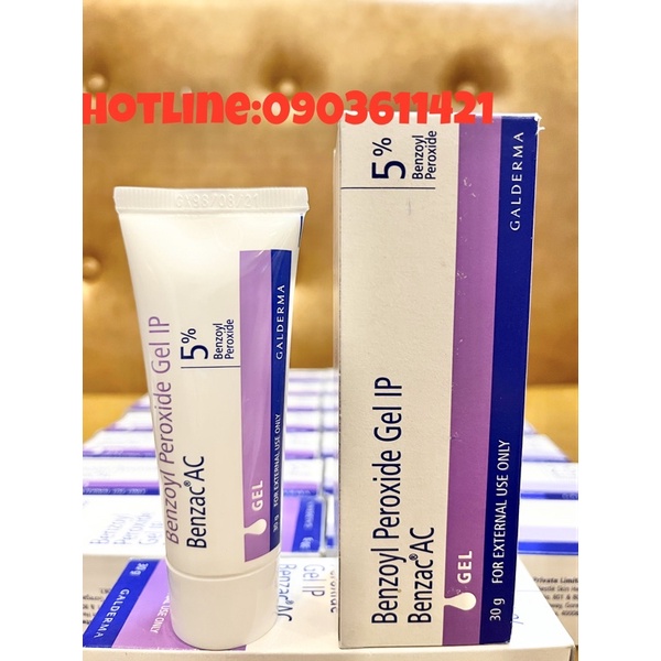 Gel Benzoyl Peroxide 2.5% &amp; 5% loại bỏ mụn,mụn viên,mụn bọc,sưng mụn,mụn đầu đen 20ml.