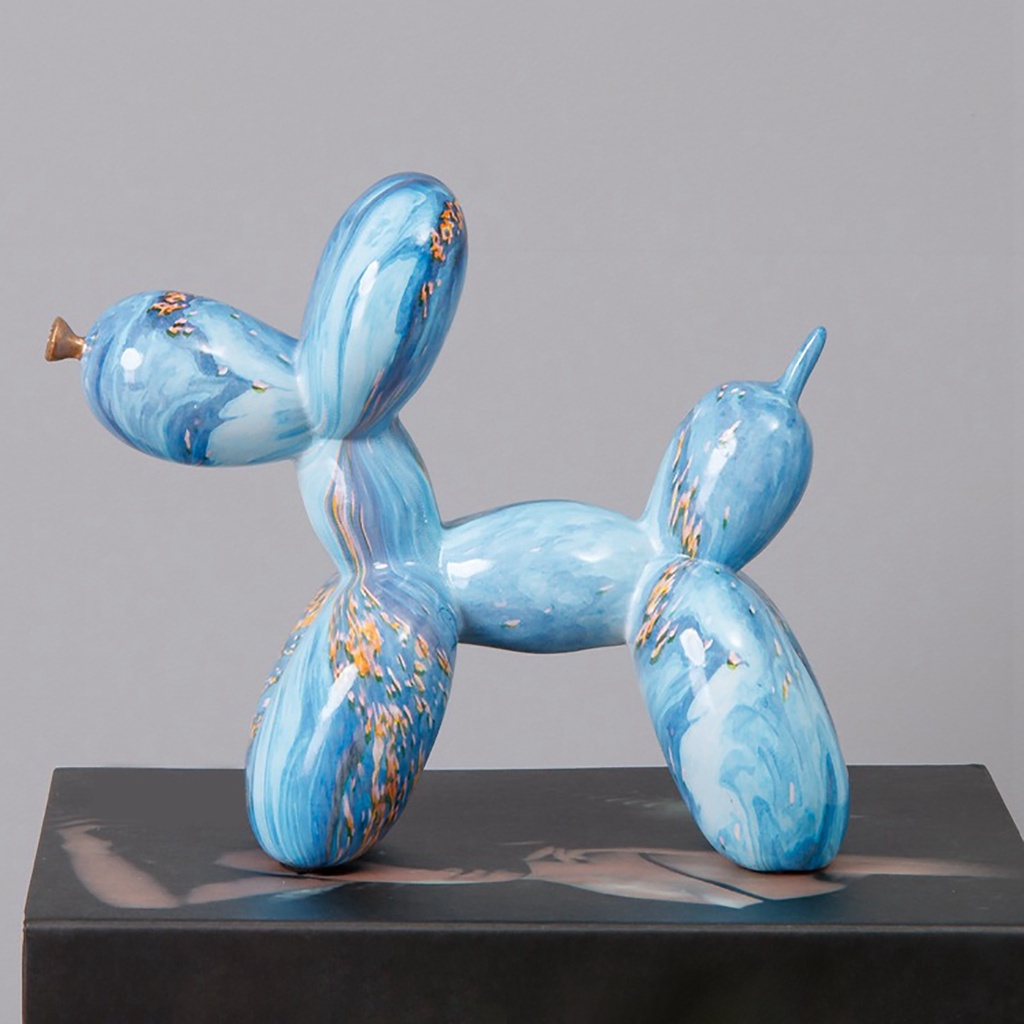 Tượng Cún Bong Bóng Bằng Nhựa Resin Trang Trí Phòng Khách Nghệ Thuật