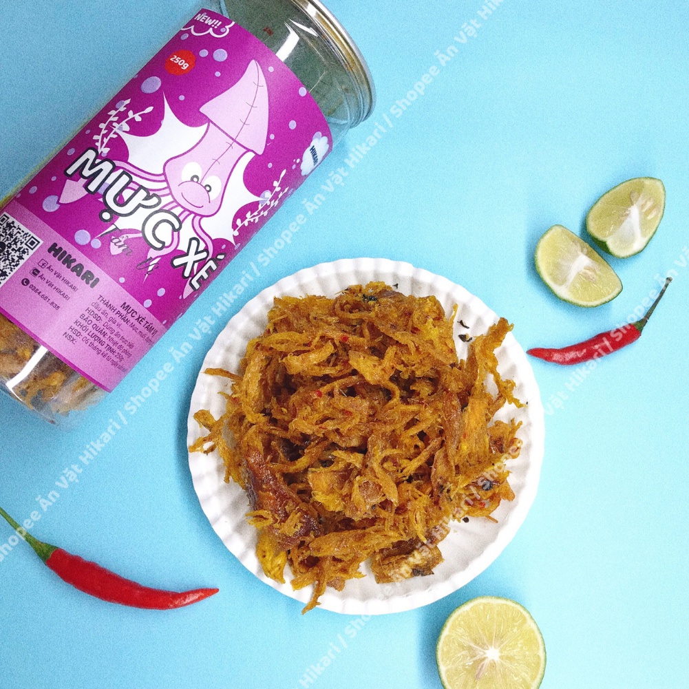 Mực Xé Tẩm Vị 250g đồ ăn vặt Ngon An Toàn Vệ Sinh Thực Phẩm - Hikari | BigBuy360 - bigbuy360.vn
