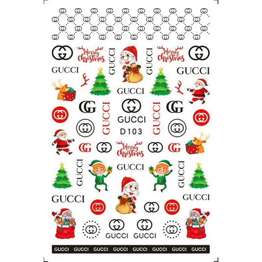 Sticker Ông Già Noel, Bông Tuyết Mẫu Mới- Trang Trí Móng Nail Nghệ Thuật Mùa Giáng Sinh 2021