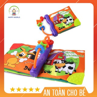 Đồ chơi cho bé - Sách vải gặm nướu chủ đề động vật - Happy World