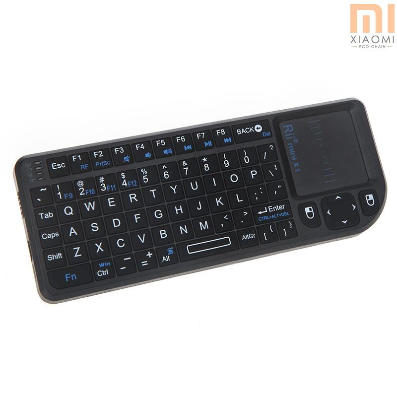 【shine】Rii® mini X1 Handheld 2.4G Wireless Keyboard Touchpad Mouse for PC Notebook Smart TV Black
