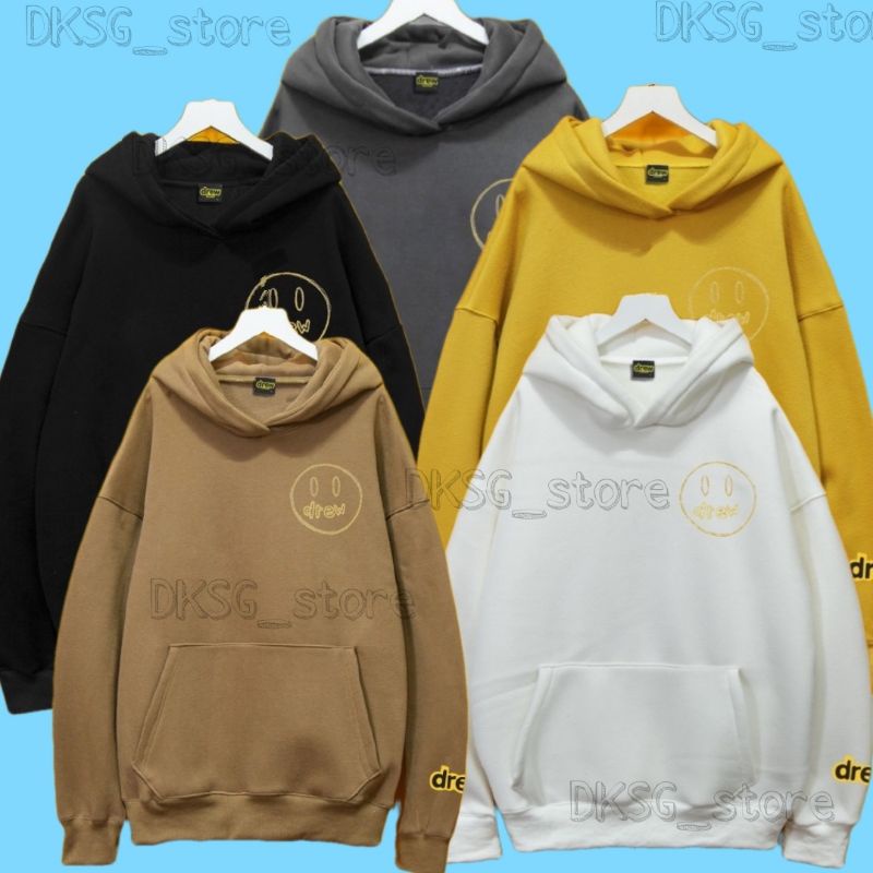 áo hoodie drew mặt cười ở ngực, chất liệu nỉ bông dày , nón 2 lớp cao cấp