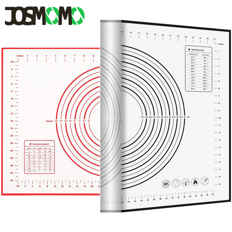 Thảm Nhào Bột Làm Bánh Bằng Silicon Dày Dặn Không Dính Mềm Mại Màu Đỏ / Đen / Trắng