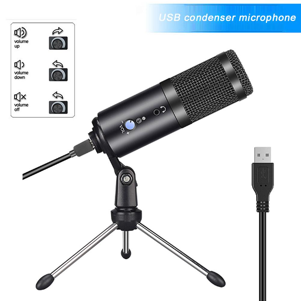 Bộ ngưng tụ USB Micrô Máy tính Karaoke Studio Micrô cho YouTube Gaming Mic thu âm có chân máy