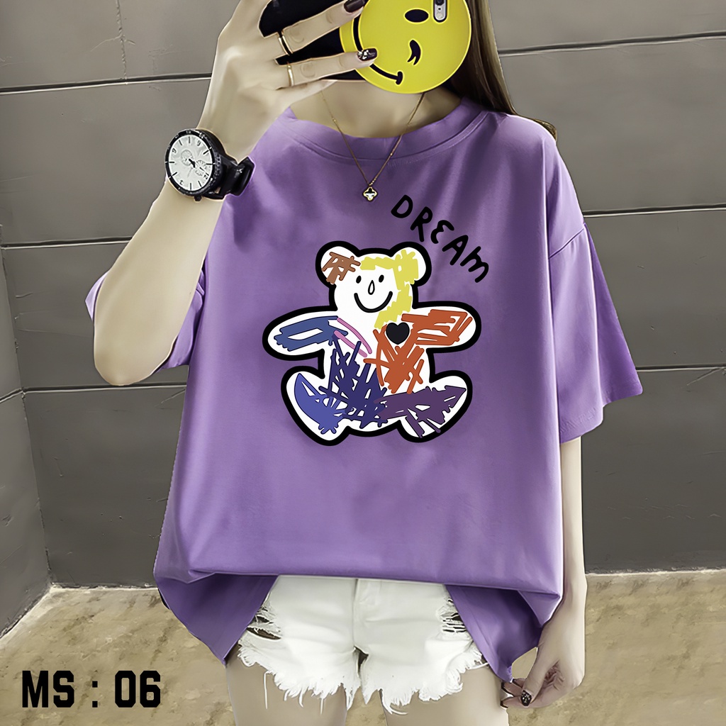 Áo thun nữ tay lỡ Unisex AQI, áo phông form rộng N102 chất vải mềm mịn