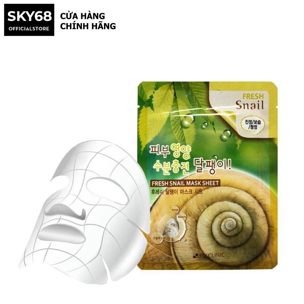 Mặt Nạ Dưỡng Chất Collagen Ốc Sên 3W Clinic Fresh Snail Mask Sheet 23ml