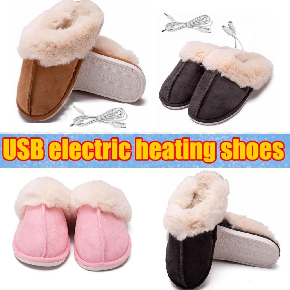 Giày Lông Giữ Ấm Chân Sạc USB Thoải Mái Cho Nam Nữ