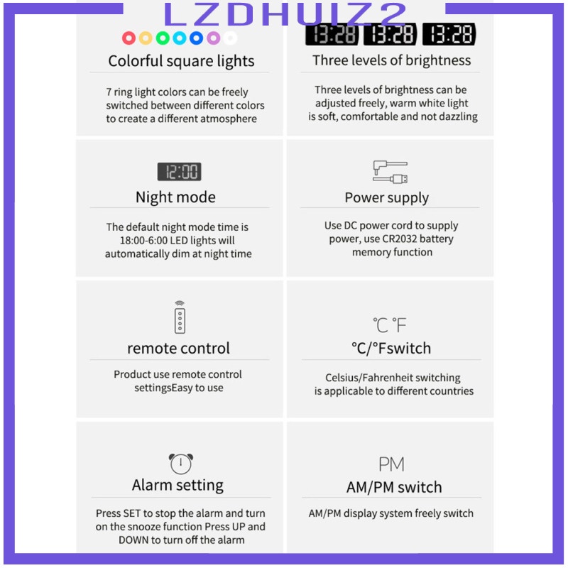 Đồng Hồ Điện Tử Treo Tường Có 3 Đèn LED Thiết Kế Hiện Đại Sáng Tạo