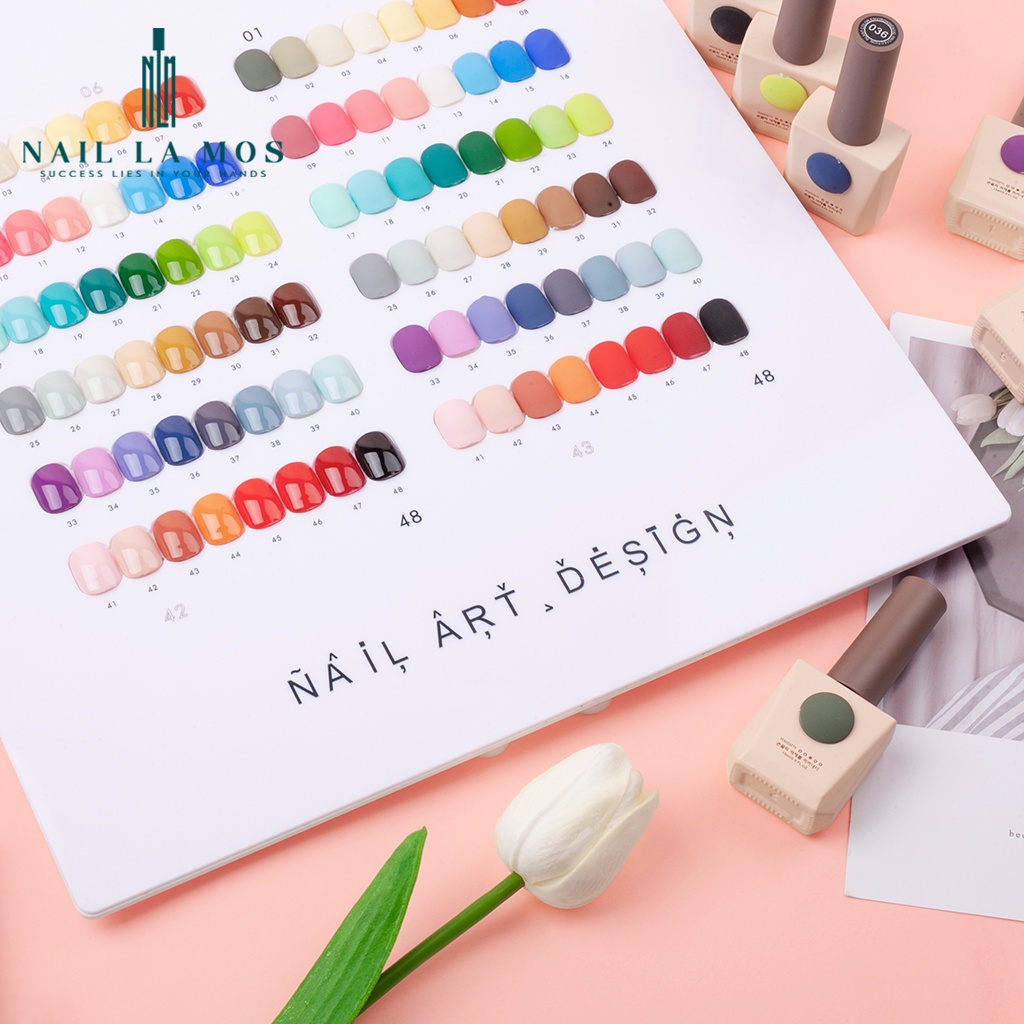 Set sơn gel Onuogel chính hãng 48 màu chất đậm đặc, phong cách Hàn Quốc, tặng kèm bảng màu mica