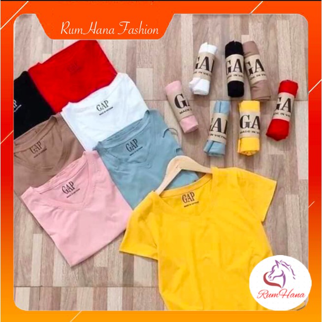 Áo phông nữ - Áo thun GAP trơn cộc tay nhiều màu cá tính RS55 RumHana