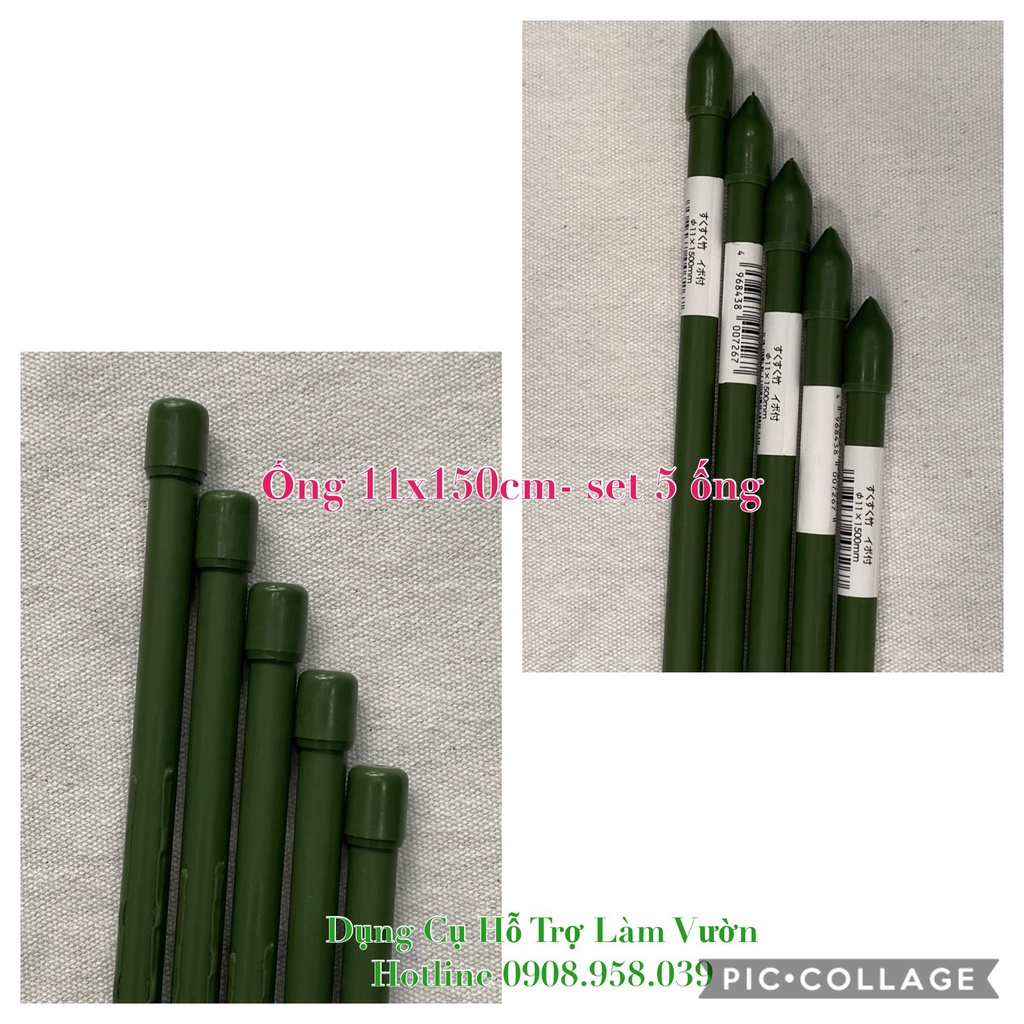 Ống thép phi 11 dài 150cm-set 10 ống chuyên dùng làm khung giàn cho cây leo