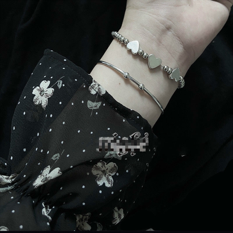 Vòng Tay Chuỗi Hạt Hình Trái Tim Thời Trang Phong Cách Punk Cá Tính 22347