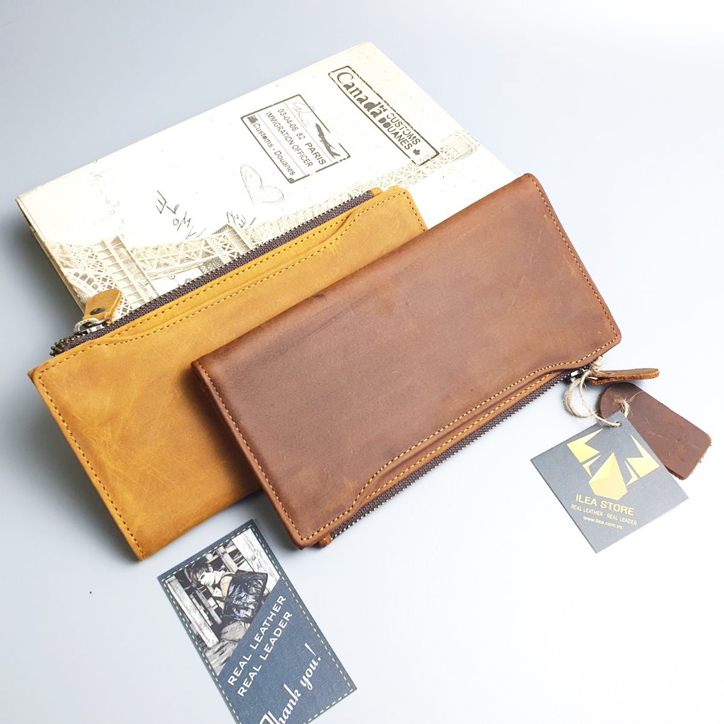 Ví dài nam da bò thật WL103VB   - 100% da bò thật, BH 3 năm
