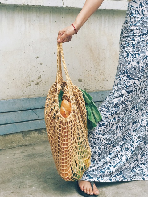 Túi lưới handmade kiểu Pháp, túi đi chợ, shopping