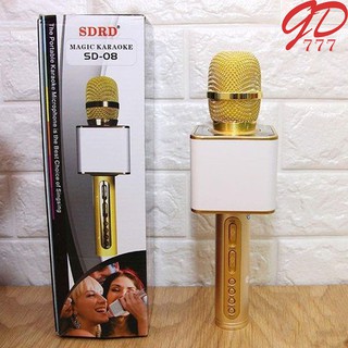 Micro hát karaoke SD 08 mic hát karaoke kiêm loa bluetooth
