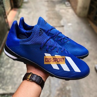 Giày Đá Bóng X19.1 TF Xanh Dương Sọc Trắng(Free khâu đế + Tặng Túi Rút)