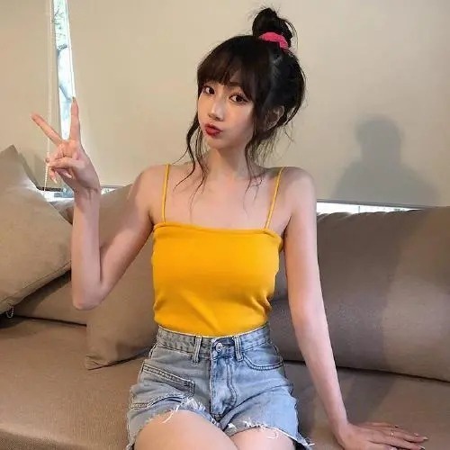 Áo hai dây ZHELIHANGFEI vải dệt kim quyến rũ thời trang dành cho nữ