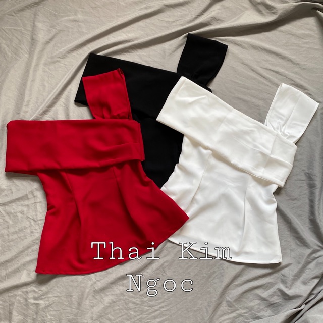 [Mã FAMARAL2 giảm 10K đơn 50K] Áo peplum lệch vai 3 màu | BigBuy360 - bigbuy360.vn