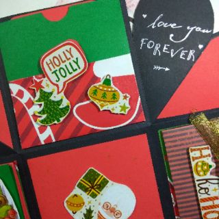 Love box Christmas- explosions box - Size10x10cm