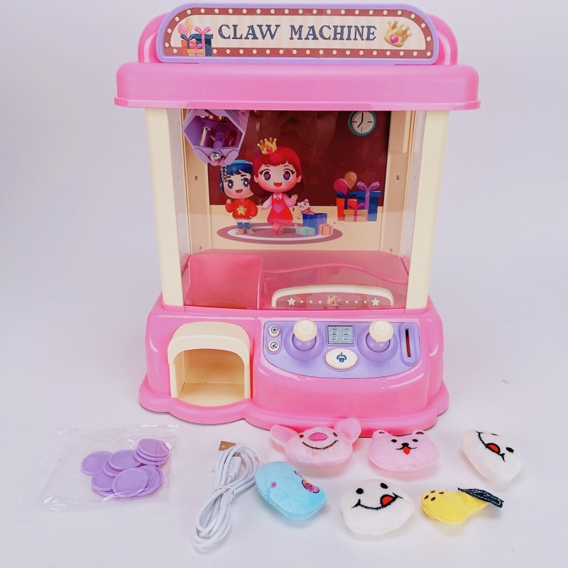 🧸NEW🧸Bộ Đồ Chơi Máy Gắp Gấu Bông Mini Loại Lớn-Kèm Gấu Sử Dụng 🔋& Điện