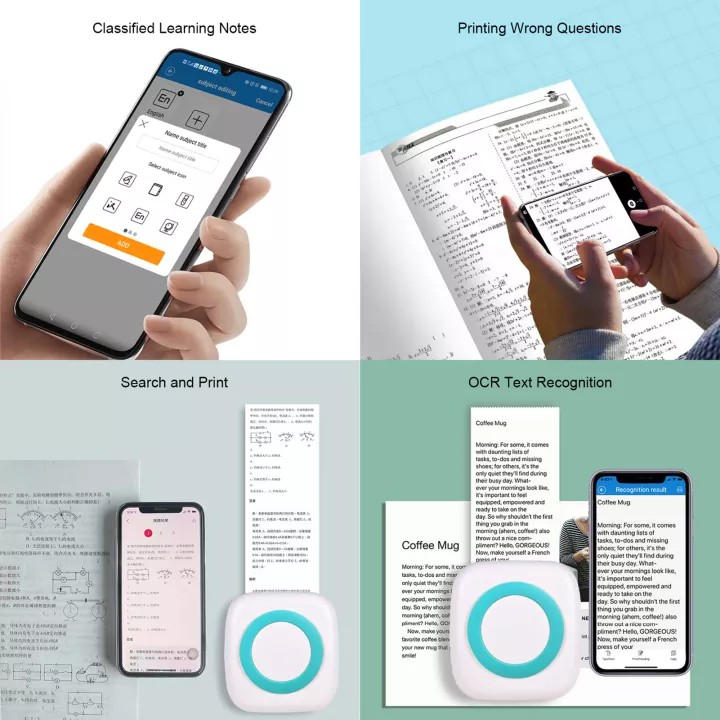 Máy in nhiệt vson cầm tay mini hỗ trợ in ảnh, in ghi chú sử dụng cho điện thoại