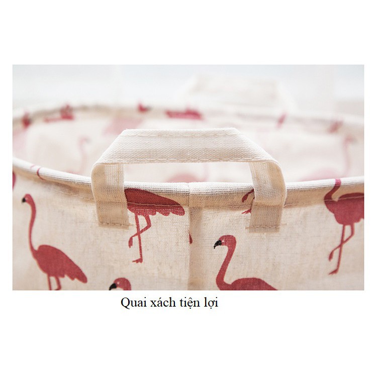 Giỏ đựng quần áo Vintage đa năng gấp gọn, sọt vải đựng đồ tiện lợi 88088 Gia Dụng Gia Đình
