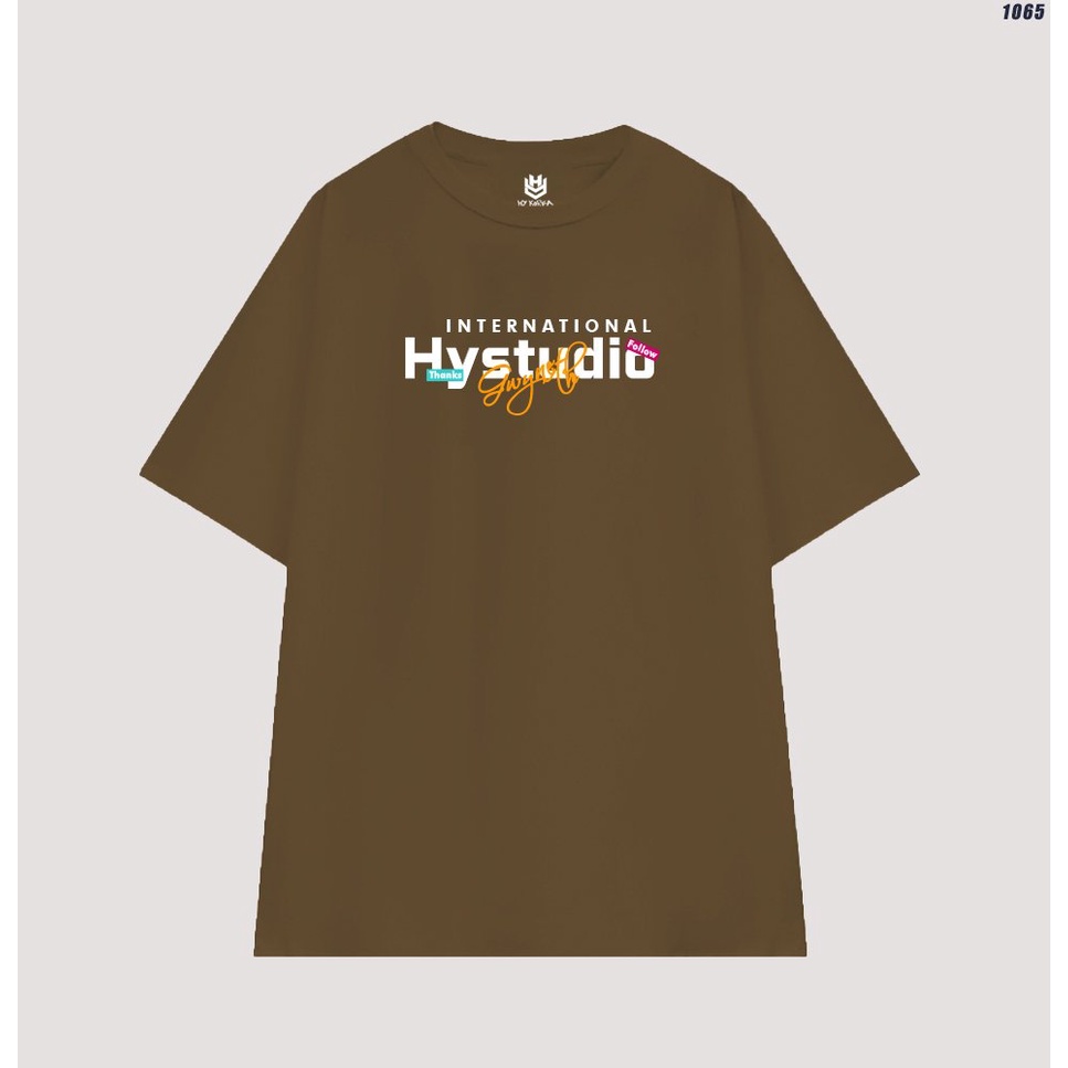 Áo thun nam nữ tay lỡ Cotton 100 form rộng International HY Studio 1065