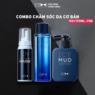 Combo Sữa Rửa Mặt Icemud + Tẩy Tế Bào Chết 3in1 + Toner Ocean Dưỡng Ẩm BLUEMAN 170ml+80g+150ml ZL38 ZL45 ZL15020533