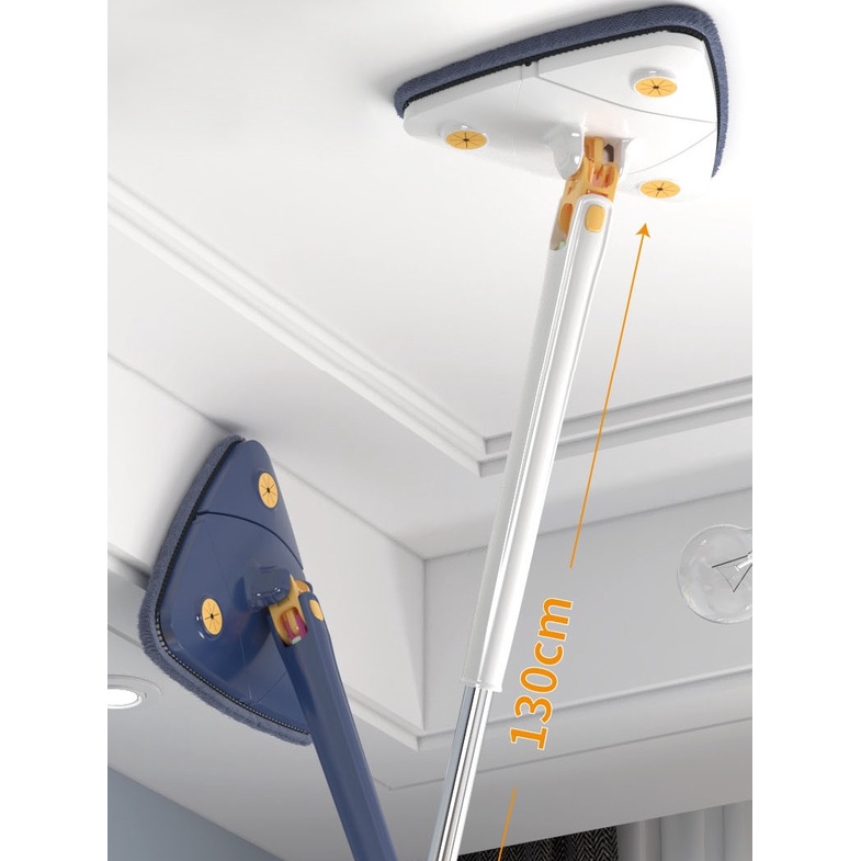 Cây lau nhà tam giác Cây lau kính lau trần xoay 360 độ đa năng tiện dụng tự vắt