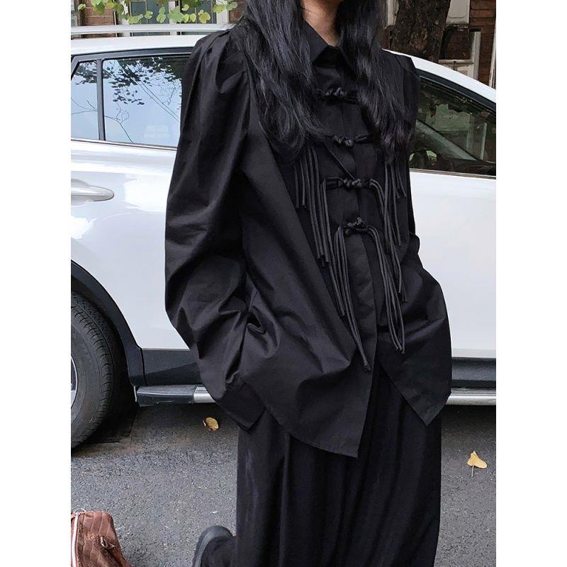 Áo Sơ Mi Tay Dài Cài Nút Phong Cách Hàn Quốc Mới Dễ Phối Đồ Thời Trang Cho Nữ