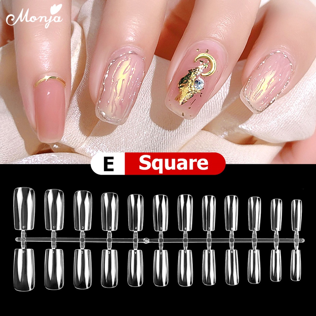 MONJA Bộ 120 / 240 Móng Tay Giả Toàn Diện Bằng Acrylic