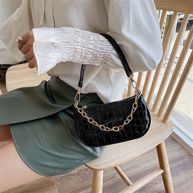 Túi kẹp nách nữ thời trang da cá sấu, túi đeo vai phong cách Ulzzang hiện đại | BigBuy360 - bigbuy360.vn
