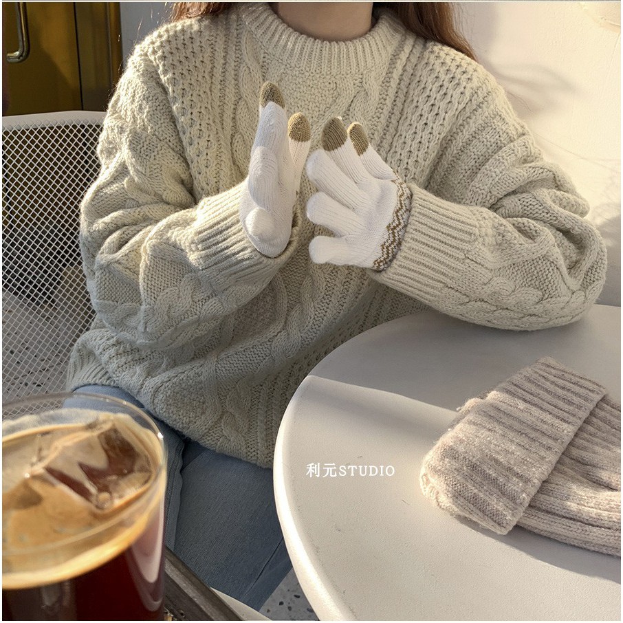 Găng tay len giữ ấm có thể cảm ứng màn hình thoải mái cho cả nam và nữ
