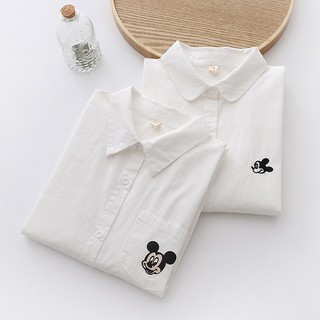 Áo Sơ Mi Nữ Thêu Mickey Đơn Giản HQ 910